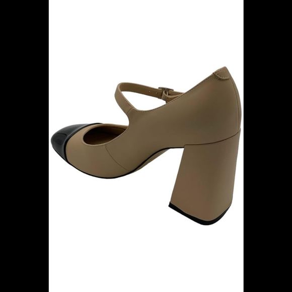 Marc Fisher Charine Square Toe Block Heel Dress Pumps Light Natural - Medium - Picture 3 of 3